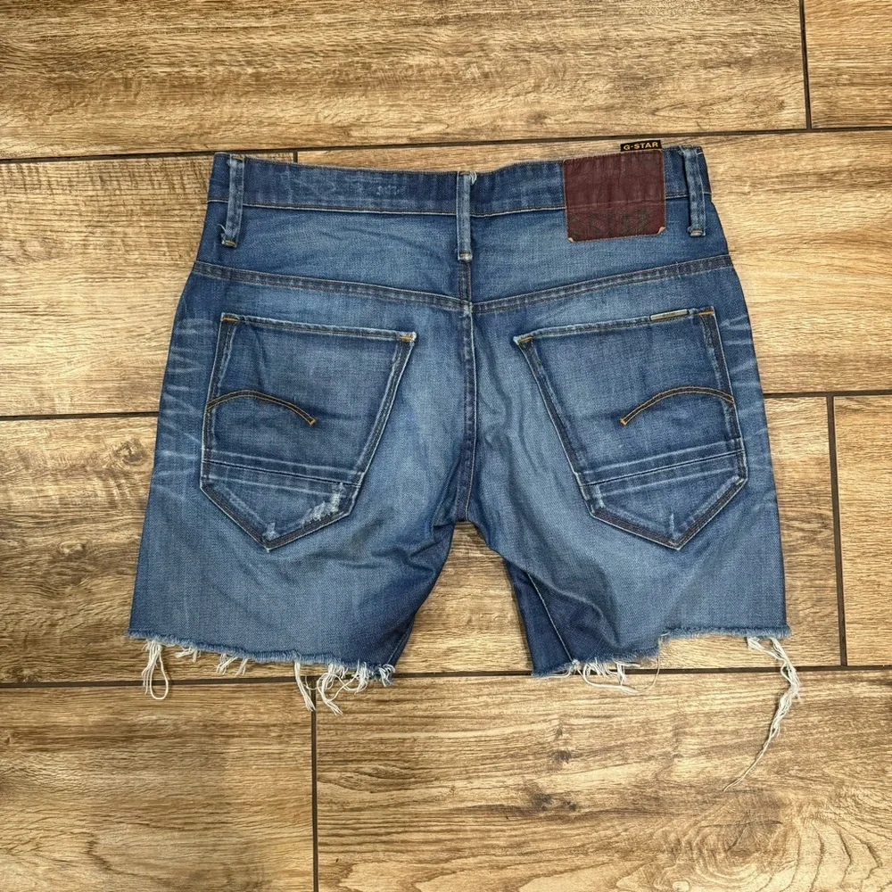 G-Star Originals RAW Denim Jeans Shorts Size 32 Distressed Shorts - Picture 8 of 14